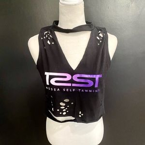 Rossa Distressed Cropped Tank Top